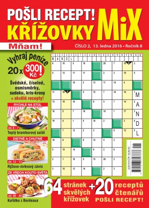 Pošli recept Křížovky MiX 2/2016