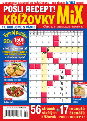 Pošli recept Křížovky MiX 3/2025