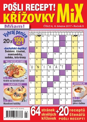 Pošli recept Křížovky MiX 4/2017
