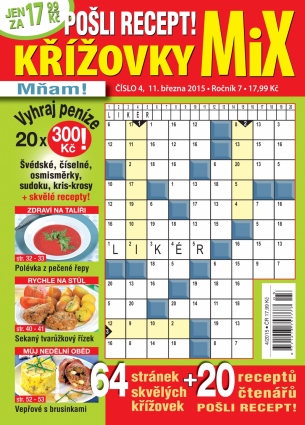 Pošli recept Křížovky MiX 4/2015