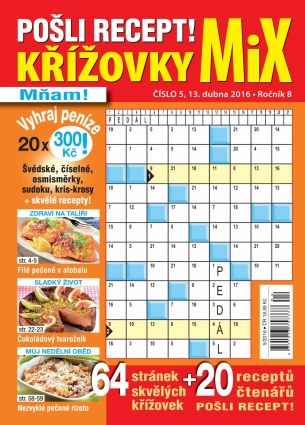 Pošli recept Křížovky MiX 5/2016