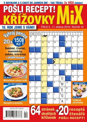 Pošli recept Křížovky MiX 5/2018