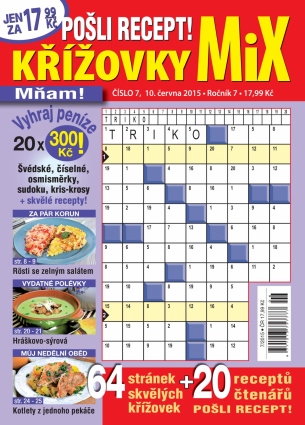 Pošli recept Křížovky MiX 7/2015