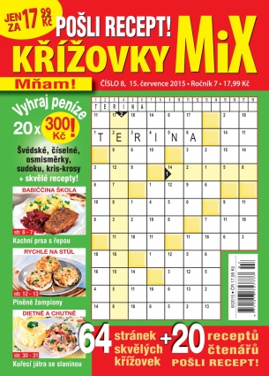 Pošli recept Křížovky MiX 8/2015