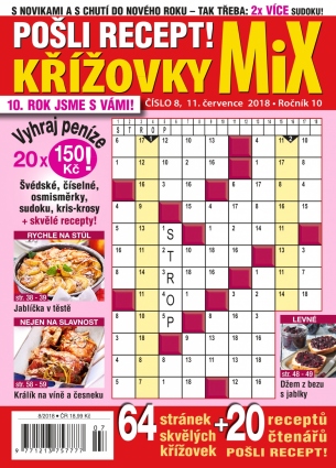 Pošli recept Křížovky MiX 8/2018