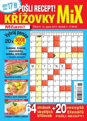 Pošli recept Křížovky MiX 9/2015
