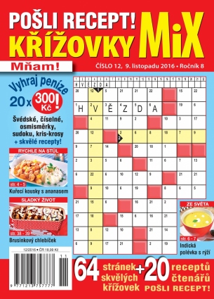 Pošli recept Křížovky MiX 12/2016